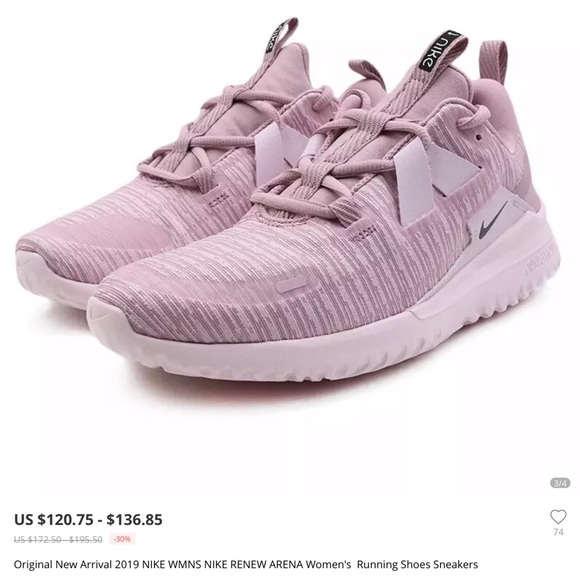 nike running renew arena sneakers in pink